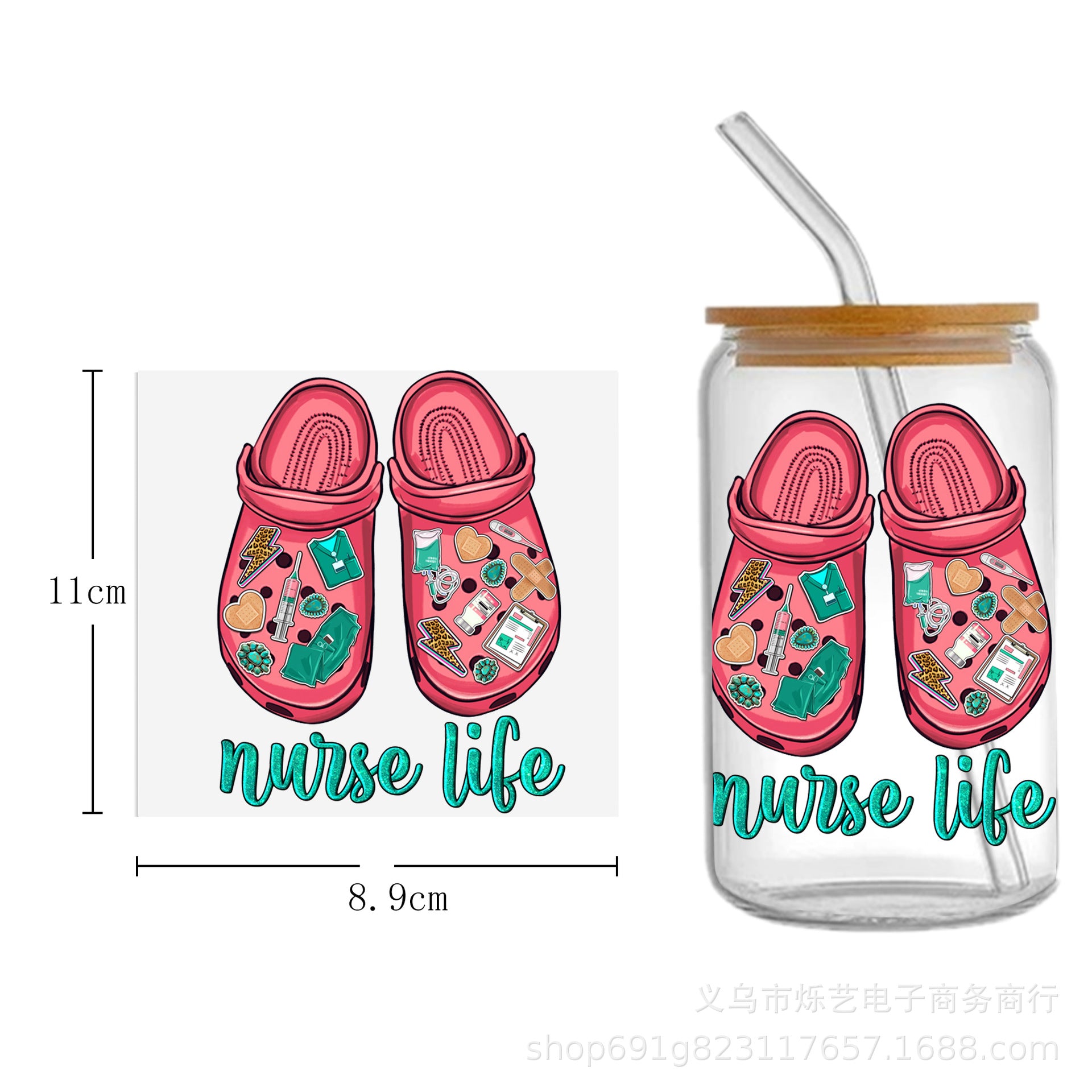 Wholesale Medical Nurse Doctor Health Series UV DTF Transfer Crystal Label Cup Sticker